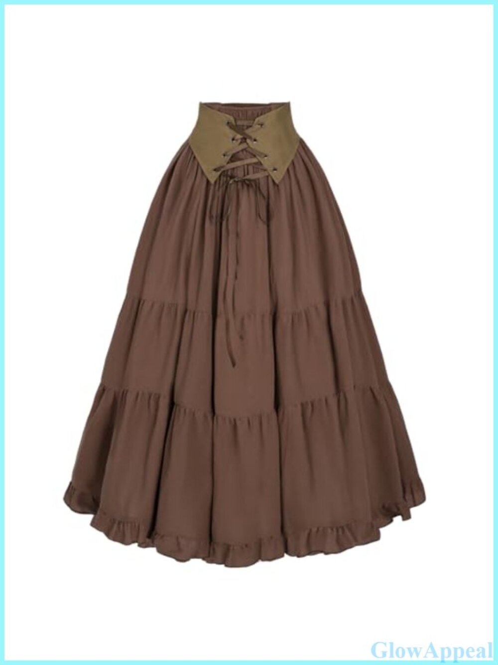 Renaissance Lace-Up Corset Belt Tiered Maxi Skirt Victorian Peasant
